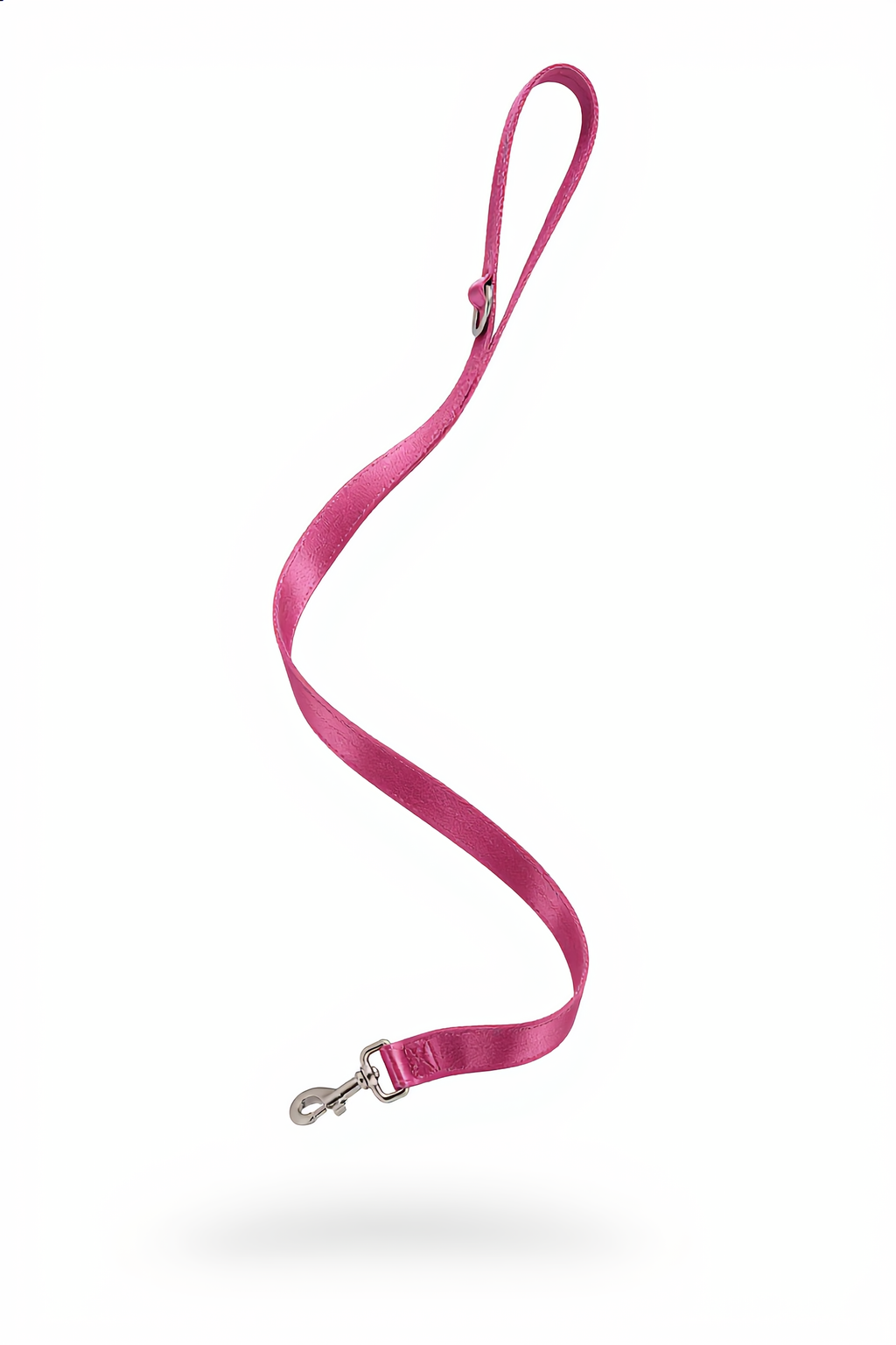 Pink dog leash on a white background