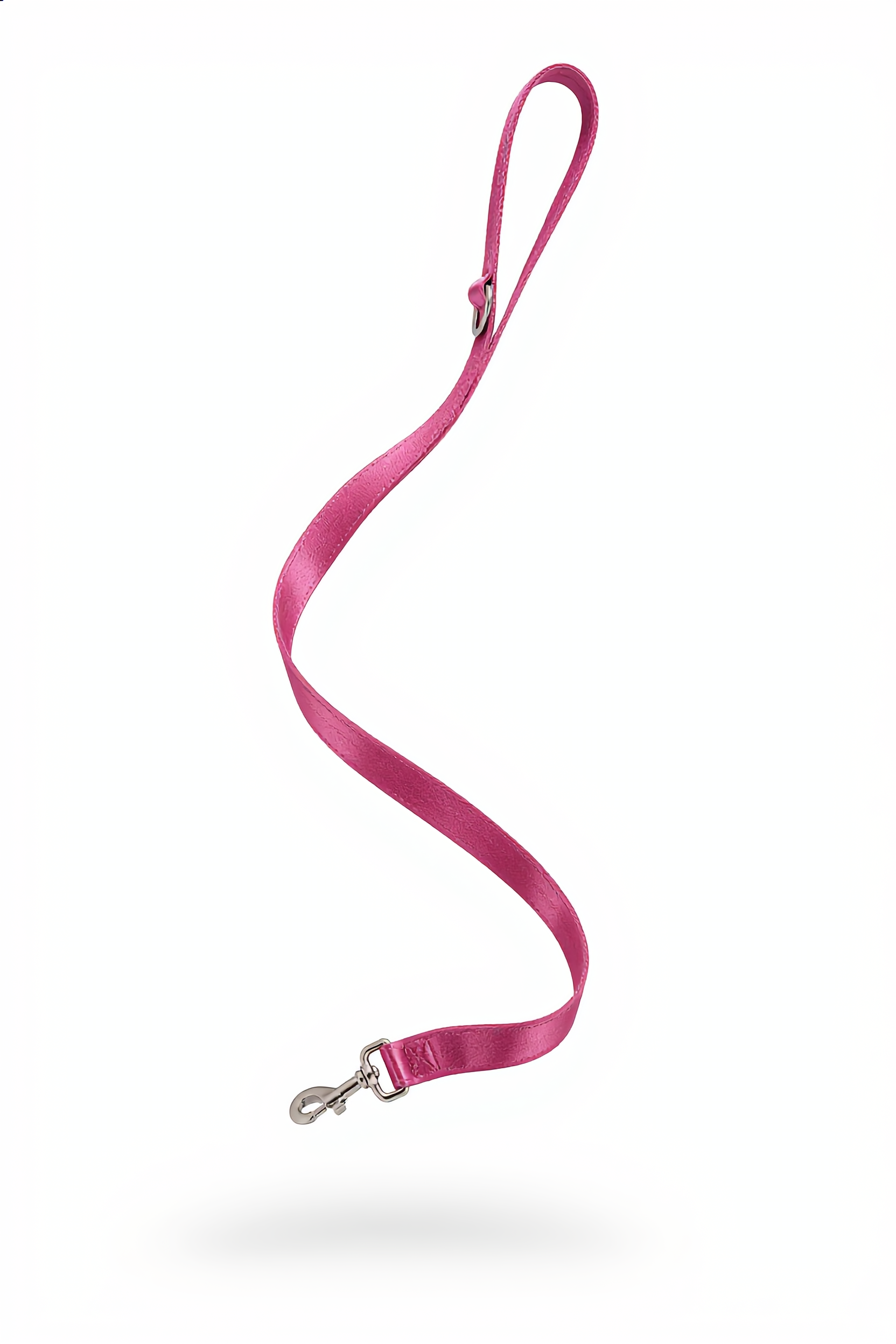 Pink dog leash on a white background