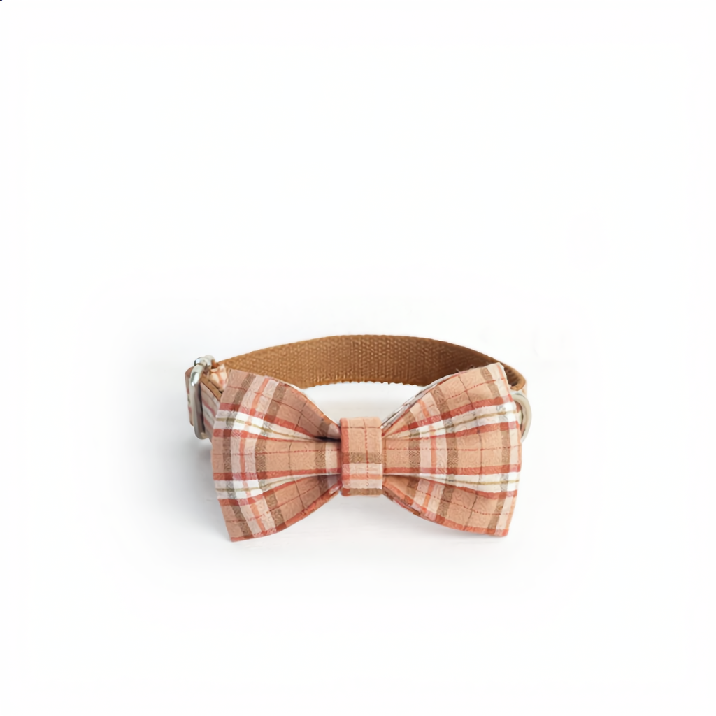 Plaid bow tie on a white background
